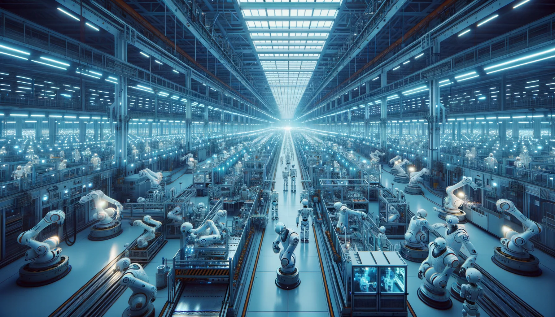 Línea de producción de robots humanoides en China