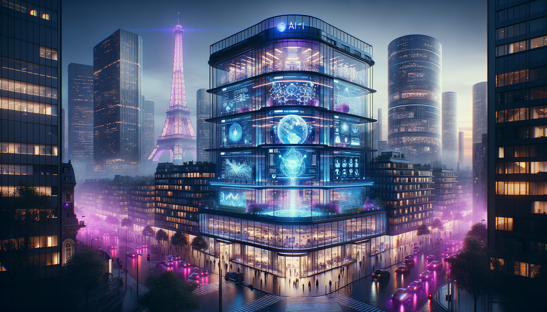 Yann LeCun acaba de traicionar a Mark Zuckerberg (y dice que ChatGPT NUNCA será inteligente) 4 Oficinas futuristas de AMI en París con la Torre Eiffel de fondo