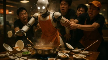 robot haidilao san jose caos Jorge Razo - Entrenador de emprendedores digitales Robot enloquece en restaurante de Silicon Valley y el staff tiene que taclearlo