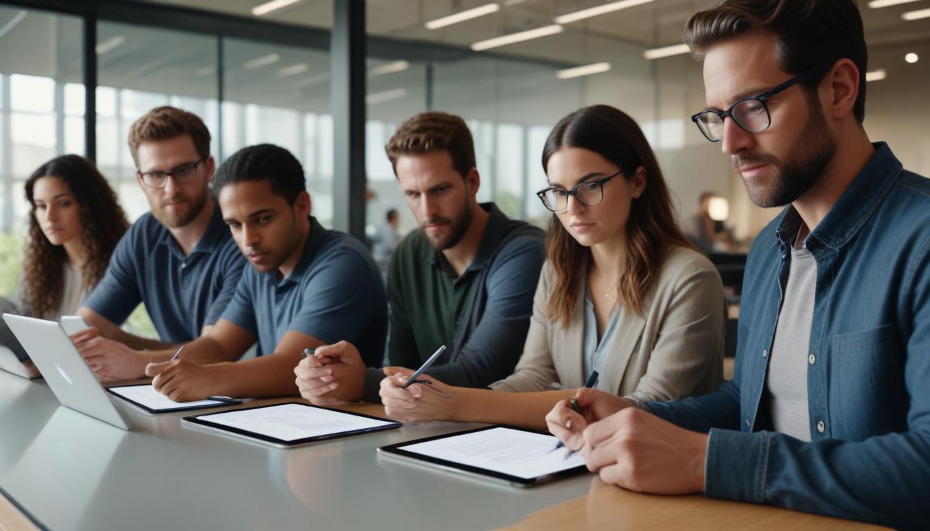 Trabajadores tech firmando carta abierta